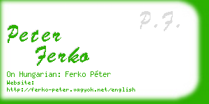 peter ferko business card